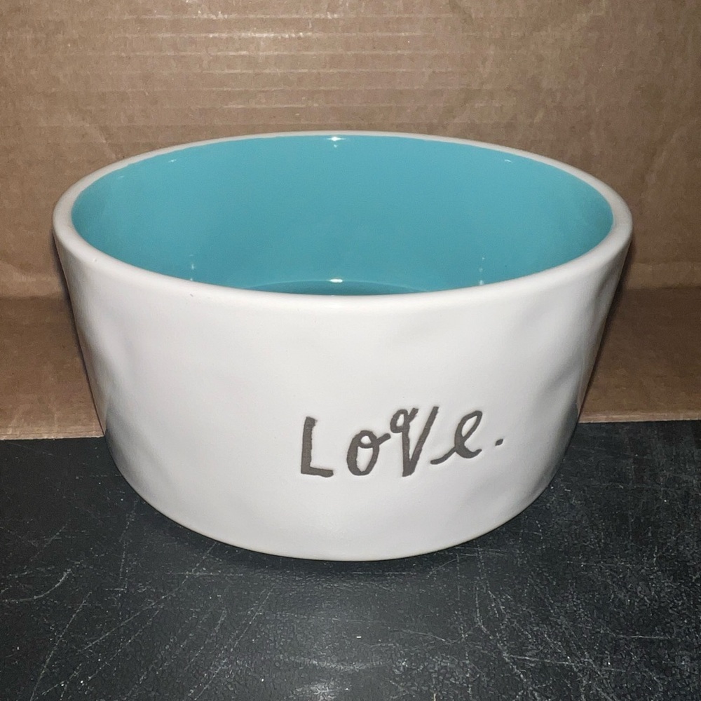 Rae Dunn White and Blue 'Love' Bowl